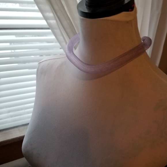 Relisted-Sajen mesh necklace Sterling Silver woven tube lavender purple - Picture 12 of 13